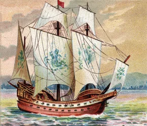 Portugiesische Karacke - Darstellung einer Karacke (Schiff) der portugiesischen Flotte aus dem späten 15. Jahrhundert