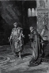 Darstellung von Cola di Rienzo (1314-1354), Tribun des römischen Volkes. Illustration aus dem späten 19. Jahrhundert