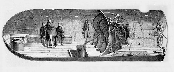 Darstellung des U-Bootes von Antoine Prosper Payerne (1806-1886)