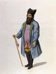 Russischer Kaufmann aus Kaluga. Gravur 1802