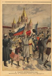 Russische Freiwillige in Sankt Petersburg für die französische Expedition nach Madagaskar
