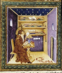 Heiliger Hieronymus beim Schreiben - Miniatur