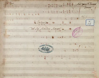 Notenblatt der Symphonie von Don Giovanni, Oper von Mozart (1812)