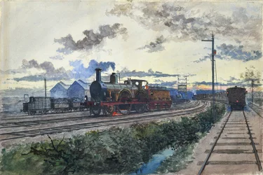 Dampflokomotive, ca. 1870