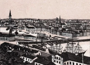 Stockholm, Schweden: Ansicht der Stadt (Gesamtansicht) in „Die Welt illustriert 168 Ansichten“ ohne Datum (spätes 19. Jahrhundert)