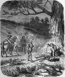 Der Herzog von Bourbon und Bayard im Sterben