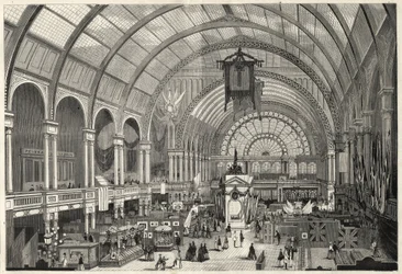 Die Internationale Ausstellung in Amsterdam 1869 - Innenansicht des Ausstellungspalastes