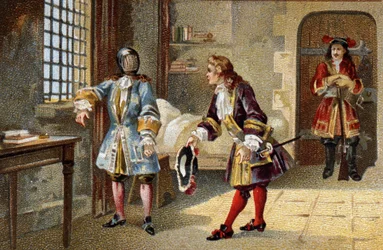 Der Mann mit der eisernen Maske, ein interner Staatsgefangener von 1679 bis 1703 in der Festung der Insel Sainte-Marguerite.