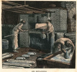 Die Bäcker. Illustration des 19. Jahrhunderts, Sammlung Bianchetti.