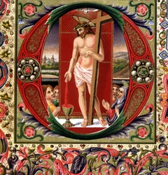Das Blut Jesu Christi. Chromolithographie des 19. Jahrhunderts