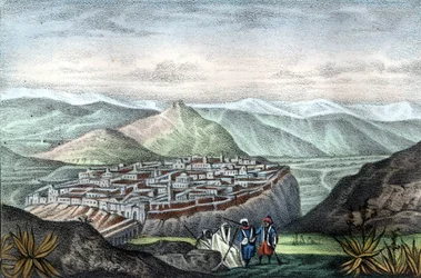 Die Stadt Constantine in Algerien im Jahr 1840. In „L