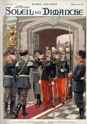 Die Delegation von Saint Cyr in Russland: Empfang an der russischen Militärschule. Gravur in „Le sun-du-dimanche“, 29. Januar.