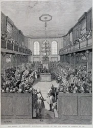 Das Innere des Londoner Unterhauses im Jahr 1760