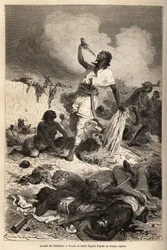Der Suizid des Kaisers (Negus) von Äthiopien Theodor II. (Tewodros) (um 1818-1868) am 13. April