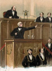 Es bleibt nur ein Fehler übrig, Adolphe Thiers (1797-1877) in den Gesetzgebenden Körper zu berufen, der die Ereignisse von 1870 vorhersagt, 3. Mai 1866
