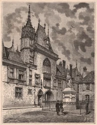 Ansicht von der Straße des Palais Jacques Coeur in Bourges, Frankreich