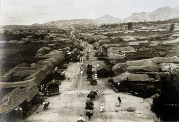 Ansicht der Chongro Avenue in Seoul (Hauptstadt von Korea) im 19. Jahrhundert
