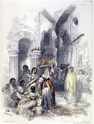 Ansicht des Ghettos von Rom im Jahr 1830.