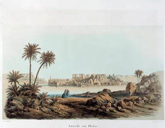 Ansicht der Insel Philae in Ägypten. 19. Jahrhundert Paris, Collège de France