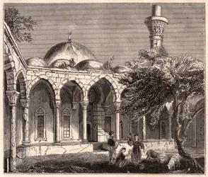 Ansicht der Ruinen einer Moschee in Payas (oder Bayas) in Syrien, nahe Aleppo