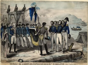 Napoleons Gefolge vor der Abreise nach St. Helena