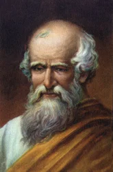 Porträt von Archimedes von Syrakus, griechischer Wissenschaftler aus Sizilien, Physiker, Mathematiker und Ingenieur.