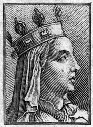 Porträt von Ultrogothe, Ehefrau von König Childebert I., der 559 starb