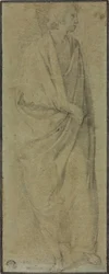 Stehende drapierte männliche Figur