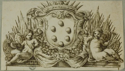 Medici-Wappen flankiert von Putti