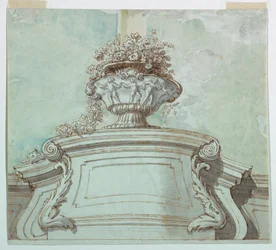 Zeichnung, Zentrales Paneel für eine Decke, 1750–1800
