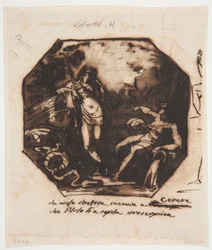 Zeichnung, Ceres wird von der Entführung der Proserpina erzählt, 1812