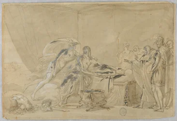 Zeichnung, Tod des Meleager oder eines Helden, 16.–19. Jahrhundert