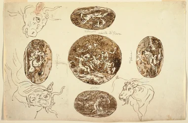 Zeichnung, Taten des Jupiter, für eine Decke, 1812