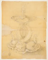 Zeichnung, Entwurf für ein Mittelstück, 1630–1660
