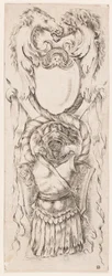 Druck, Ornamenti o Grottesche (Groteskes Ornament), ca. 1653