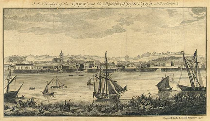 Aussicht auf die Stadt und die königliche Werft in Woolwich