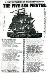 Ein Gedicht über die Hinrichtung der fünf Seepiraten, ca. 1864