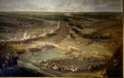 Schlacht von Hersans (1687), Ungarn. Anonymes Gemälde des 17. Jahrhunderts. Château de Vaux-le-Vicomte.
