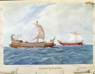 Bireme-Galerie unter der Römischen Republik (Aquarell)