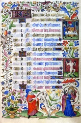 Stundenbuch des 15. Jahrhunderts. Der Monat Januar. Mailand, Biblioteca Trivulziana