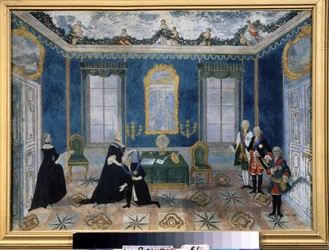 Katharina II. von Russland ruft Kanzler Alexej Bestuschew-Rjumin an den Hof zurück