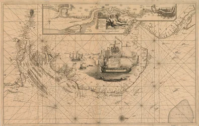 Karte des Flusses Thames von London bis zur Boje von Noure