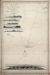 Karte, die die Spur von Seiner Majestät Schiff 