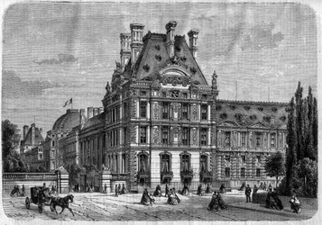 Außenansicht des Pavillon de Flore im Palais des Tuileries und der Galerie du bord de l