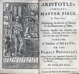 Frontispiz einer medizinischen Abhandlung des griechischen Philosophen Aristoteles (384-322 v. Chr.)
