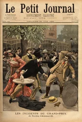 Allgemeine Schlägerei bei den Longchamp-Grand-Prix-Rennen, deren Ursprung auf die Erklärungen von Charles Dupuy (1851-1923), Innen- und Religionsminister, zurückzuführen ist, der die anwesenden Bürger aufgeregt hat, indem er sie glauben ließ, dass Bedrohun