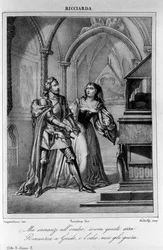 Illustration zu Szene 2 aus Akt II von „Ricciarda“ von Ugo Foscolo, 19. Jahrhundert