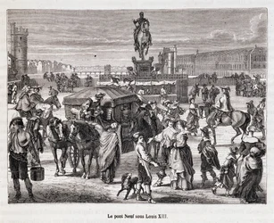 Le Pont Neuf unter Ludwig XIII - Gravur des 19. Jahrhunderts