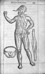 Medizin: ein Bruchband. Gravur aus „De la hargne“ von dem französischen Arzt und Chirurgen Ambroise Paré (1509-1590) 16. Jahrhundert