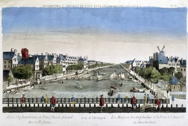 Waisenhaus und Amstelbrücke in Amsterdam - Optische Ansicht